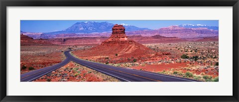 Framed Fork In Road, Red Rocks, Red Rock Country, Utah, USA Print