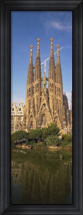Framed Low Angle View Of A Cathedral, Sagrada Familia, Barcelona, Spain Print