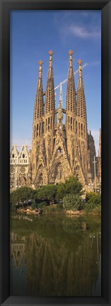 Framed Low Angle View Of A Cathedral, Sagrada Familia, Barcelona, Spain Print