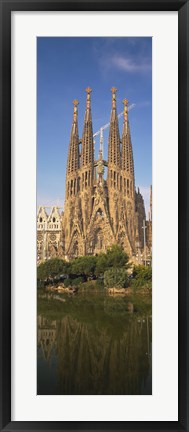 Framed Low Angle View Of A Cathedral, Sagrada Familia, Barcelona, Spain Print
