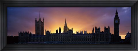 Framed Sunset Houses of Parliament &amp; Big Ben London England Print