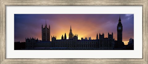 Framed Sunset Houses of Parliament &amp; Big Ben London England Print
