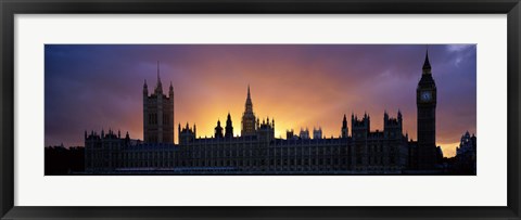 Framed Sunset Houses of Parliament &amp; Big Ben London England Print