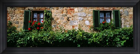Framed Windows, Monteriggioni, Tuscany, Italy Print
