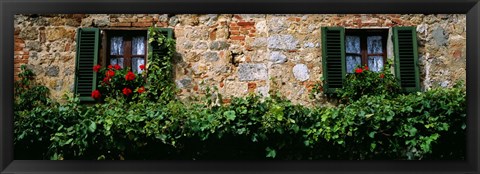 Framed Windows, Monteriggioni, Tuscany, Italy Print