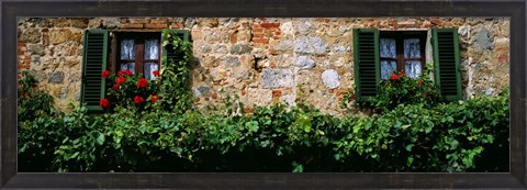 Framed Windows, Monteriggioni, Tuscany, Italy Print