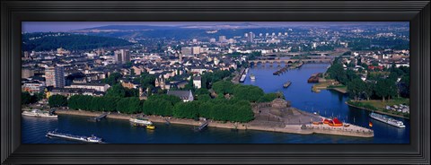 Framed Rhine River Mosel River Koblenz Germany Print