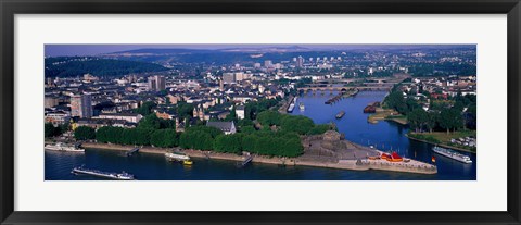 Framed Rhine River Mosel River Koblenz Germany Print