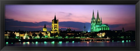 Framed Cityscape At Dusk, Cologne, Germany Print