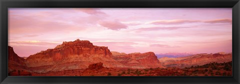 Framed Dusk Panorama Point Capital Reef National Park UT Print