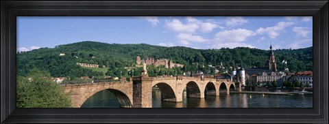 Framed Arch bridge across a river, Neckar River, Heidelberg, Baden-Wurttemberg, Germany Print