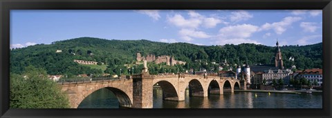 Framed Arch bridge across a river, Neckar River, Heidelberg, Baden-Wurttemberg, Germany Print