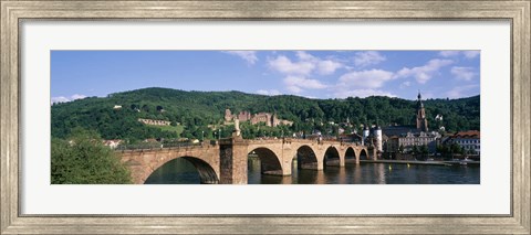 Framed Arch bridge across a river, Neckar River, Heidelberg, Baden-Wurttemberg, Germany Print