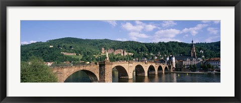 Framed Arch bridge across a river, Neckar River, Heidelberg, Baden-Wurttemberg, Germany Print