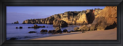 Framed Portugal, Lagos, Algarve Region, Panoramic view of the beach and coastline Print