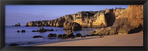 Framed Portugal, Lagos, Algarve Region, Panoramic view of the beach and coastline Print