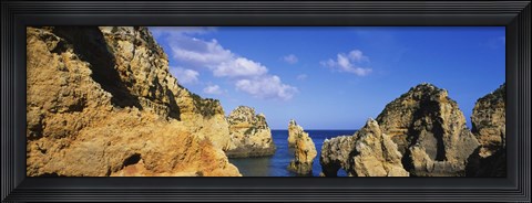 Framed Rock formations, Algarve, Portugal Print