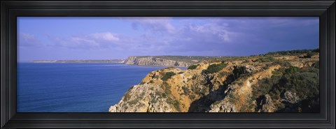Framed Rock formations at a seaside, Algarve, Lagos, Portugal Print