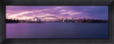 Framed Sydney Opera House, Sydney Harbor Bridge, Sydney, Australia Print