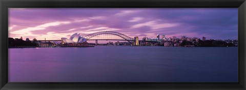 Framed Sydney Opera House, Sydney Harbor Bridge, Sydney, Australia Print