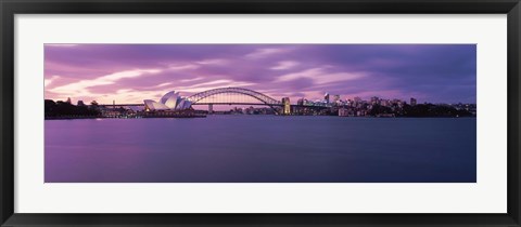 Framed Sydney Opera House, Sydney Harbor Bridge, Sydney, Australia Print