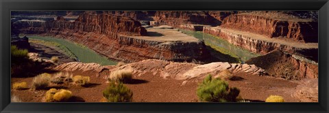 Framed High angle view of a river flowing through a canyon, Dead Horse Point State Park, Utah, USA Print