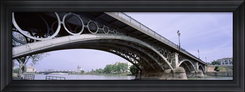 Framed Low Angle View Of Isabel II Bridge Over Guadalquivir River, Seville, Spain Print