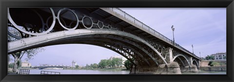 Framed Low Angle View Of Isabel II Bridge Over Guadalquivir River, Seville, Spain Print