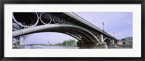 Framed Low Angle View Of Isabel II Bridge Over Guadalquivir River, Seville, Spain Print