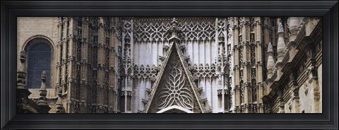 Framed Close-up of a cathedral, Seville Cathedral, Seville, Spain Print