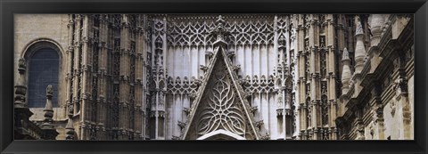 Framed Close-up of a cathedral, Seville Cathedral, Seville, Spain Print