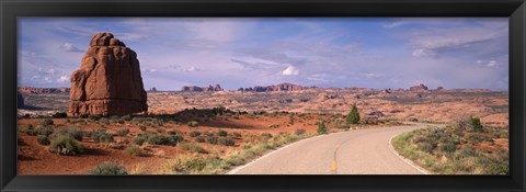 Framed Road Courthouse Towers Arches National Park Moab UT USA Print