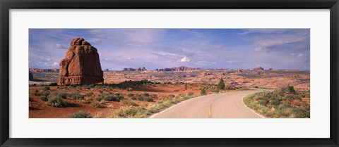 Framed Road Courthouse Towers Arches National Park Moab UT USA Print