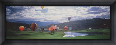 Framed Hot Air Balloons, Snowmass, Colorado, USA Print