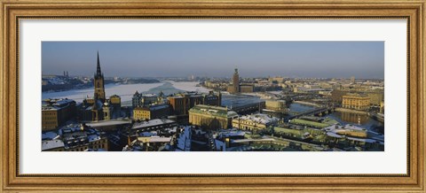 Framed Winter view of Stockholm, Sweden Print
