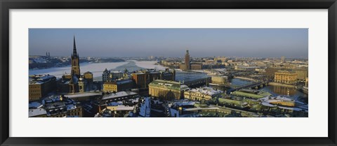 Framed Winter view of Stockholm, Sweden Print