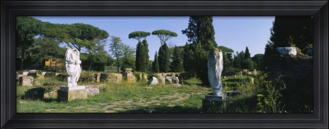 Framed Ruins of statues in a garden, Ostia Antica, Rome, Italy Print