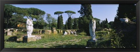 Framed Ruins of statues in a garden, Ostia Antica, Rome, Italy Print