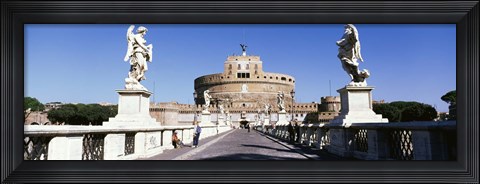 Framed Statues on both sides of a bridge, St. Angels Castle, Rome, Italy Print