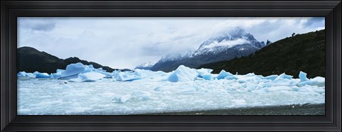 Framed Glacier on a mountain range, Grey Glacier, Torres Del Paine National Park, Patagonia, Chile Print