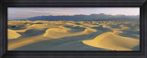 Framed Sand dunes in a desert, Grapevine Mountains, Mesquite Flat Dunes, Death Valley National Park, California, USA Print