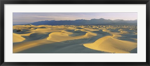 Framed Sand dunes in a desert, Grapevine Mountains, Mesquite Flat Dunes, Death Valley National Park, California, USA Print