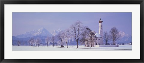 Framed Winter St Coloman Church Schwangau Germany Print