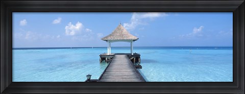 Framed Beach &amp; Pier The Maldives Print