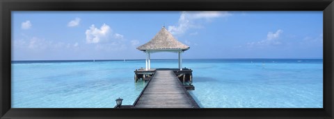 Framed Beach &amp; Pier The Maldives Print