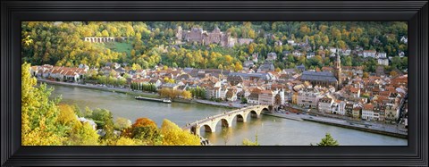 Framed Aerial view of Heidelberg Castle and city, Heidelberg, Baden-Wurttemberg, Germany Print