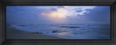Framed Sunset over the sea, Porto, Portugal Print