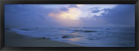 Framed Sunset over the sea, Porto, Portugal Print