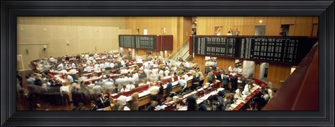 Framed Computerized trading floor at Frankfort, Germany Print