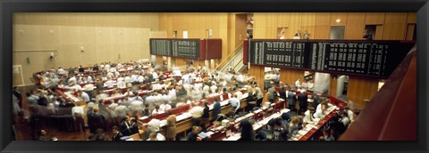 Framed Computerized trading floor at Frankfort, Germany Print